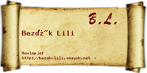 Bezák Lili névjegykártya