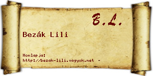Bezák Lili névjegykártya